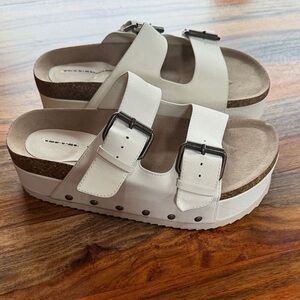 Altar'd State Cream Platform Sandals